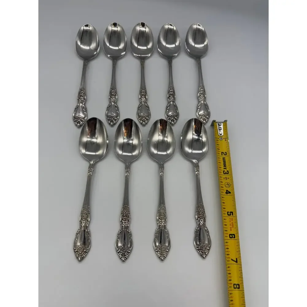 Oneida OCO Wordsworth Set of 9 Stainless Steel Soup Spoons